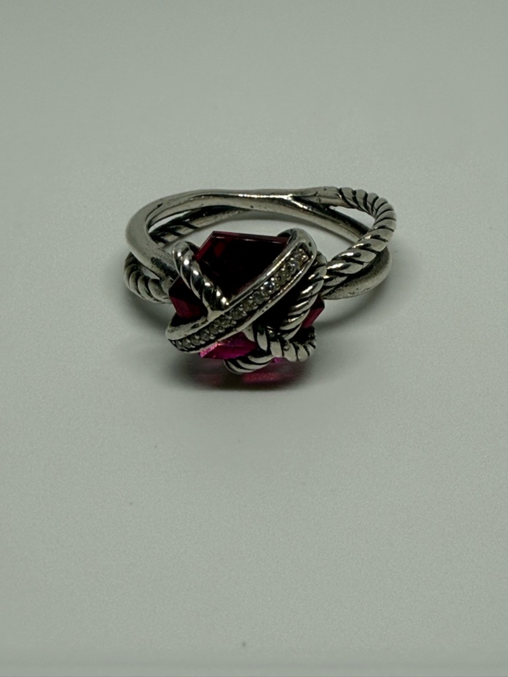 David Yerman, pink tourmaline wrap ring with white diamonds - Picture 3 of 4